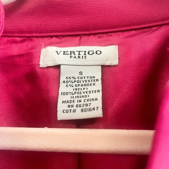 Vintage Vertigo Paris Coat‎ Dress Womens Size M Cotton Blend Short Sleeves Red - Picture 3 of 10